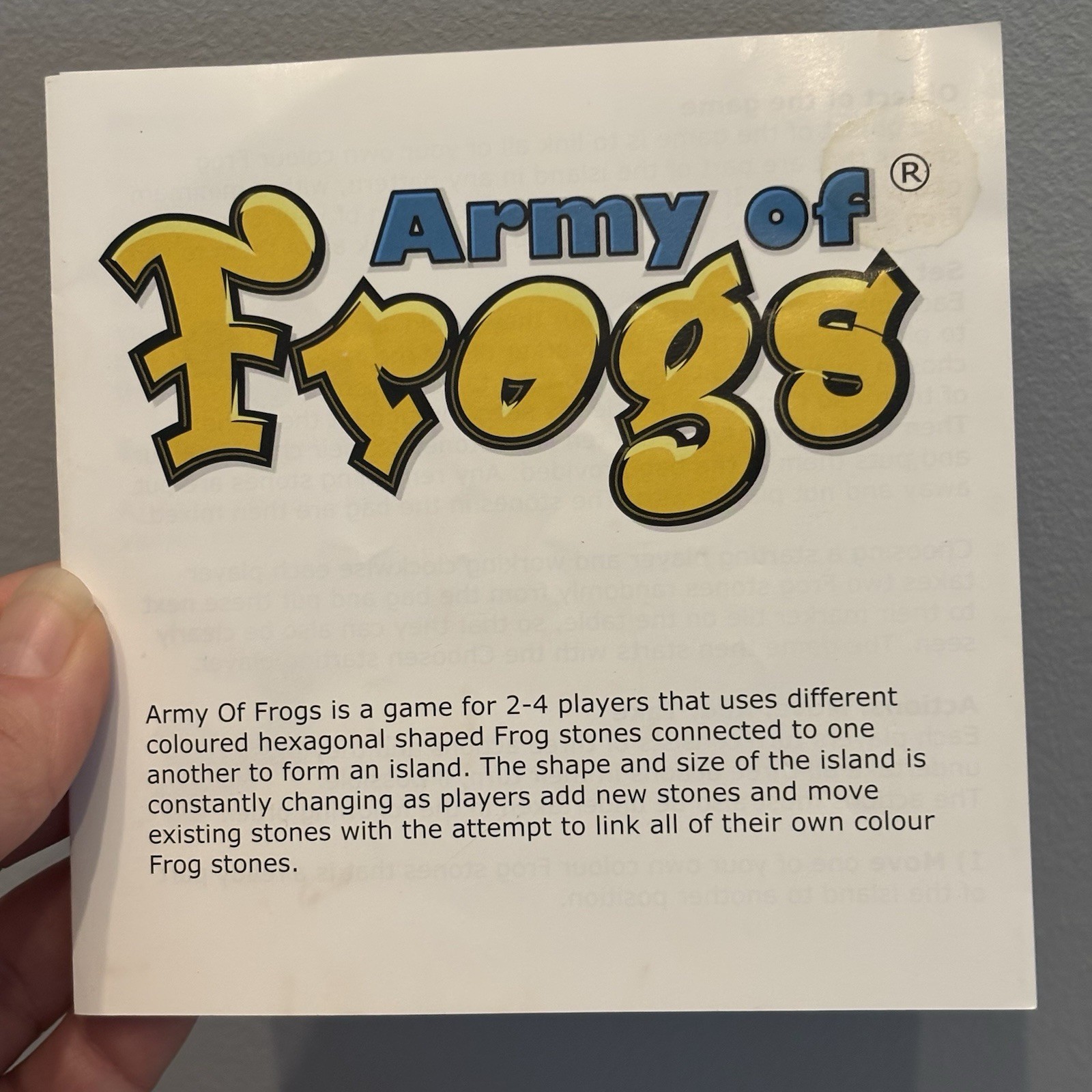 Army of Frogs Gen42 Board Game John Yianni 2008