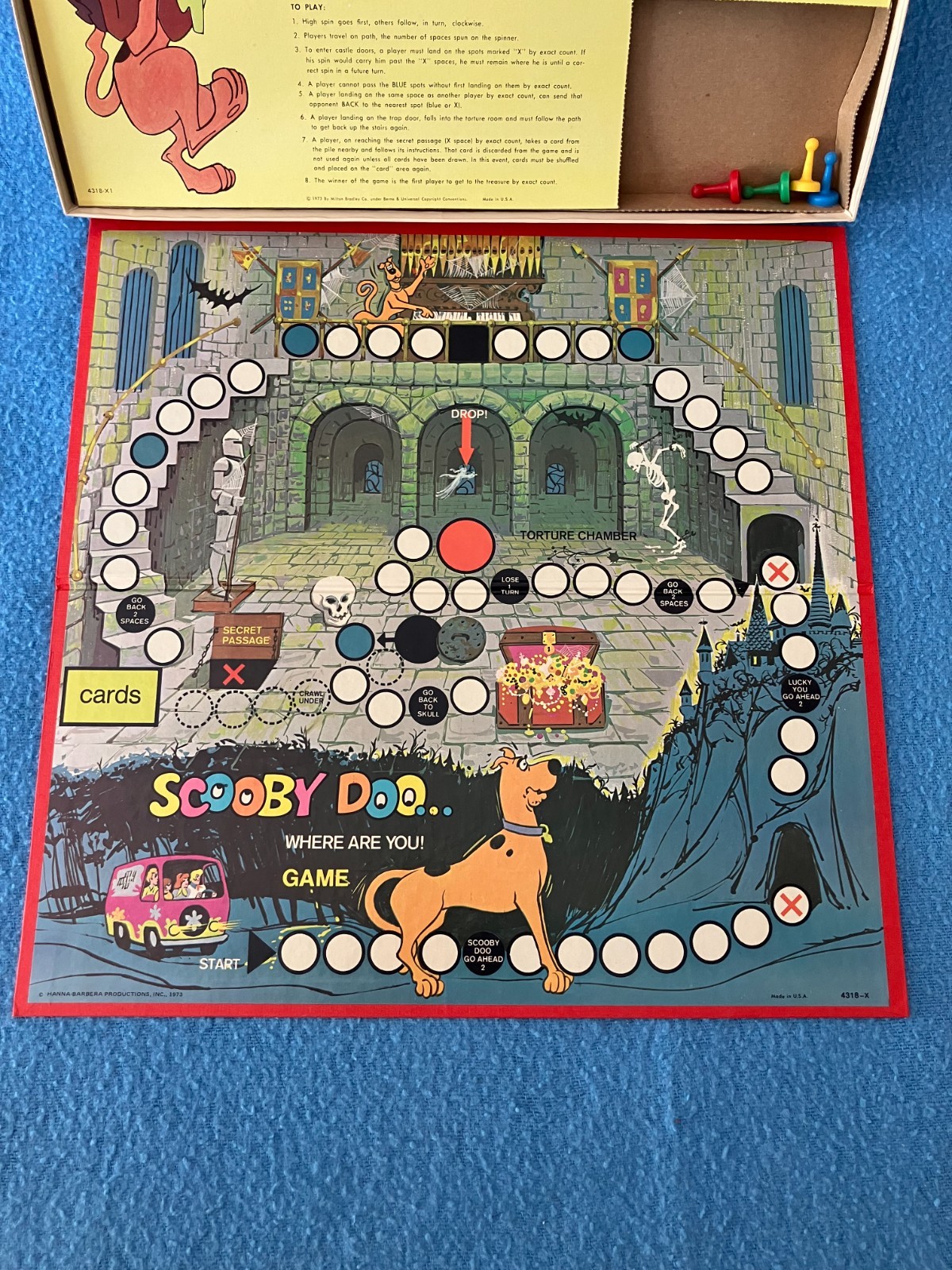 SCOOBY DOO Where Are You Board Game Hanna Barbera MB 1973 Missing Cards