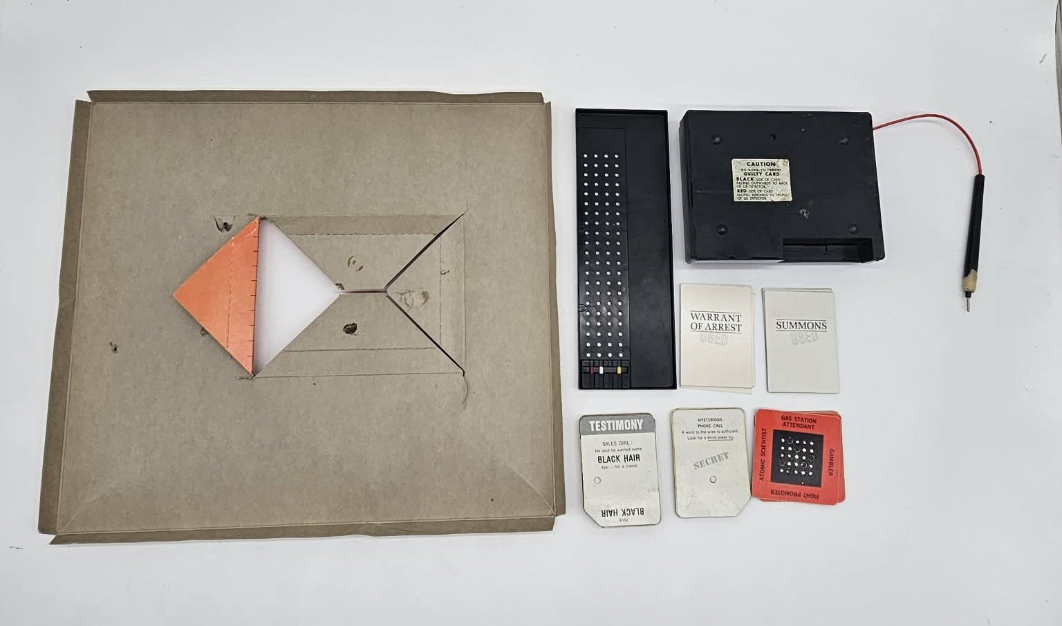 Vintage 1960 Mattel Lie Detector Game RARE Boardgame Scientific Crime Game ￼