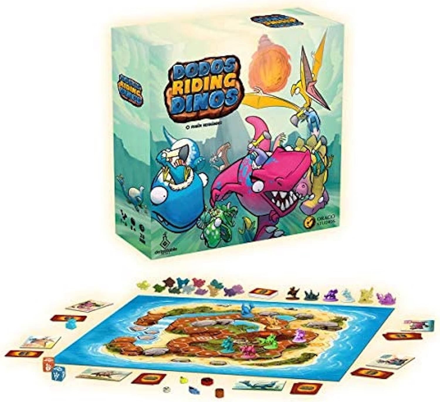 Dodos Riding Dinos Board Game KICKSTARTER (1-6 Player) New 1st Edition Free Ship