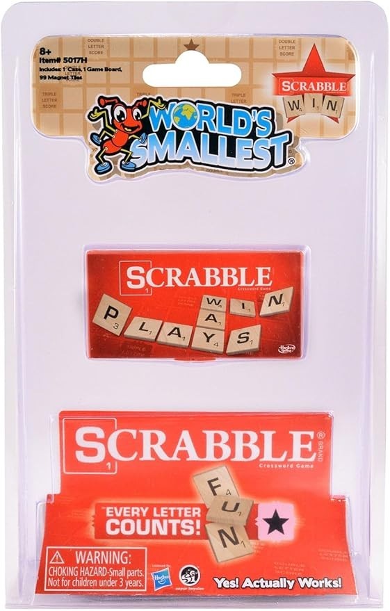 World’s Smallest Scrabble Classic Tabletop Game Portable Fun for All Ages – NEW