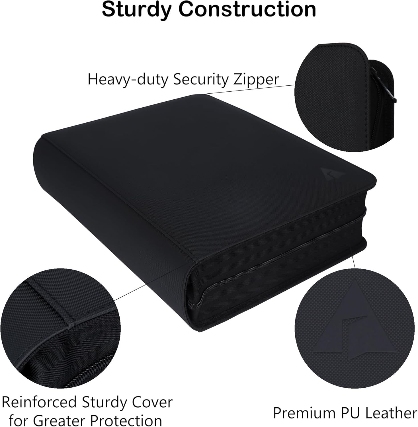 Toploader Binder, Holds 504 Toploaders, 9-Pocket 3 inches x 4 inches, Black