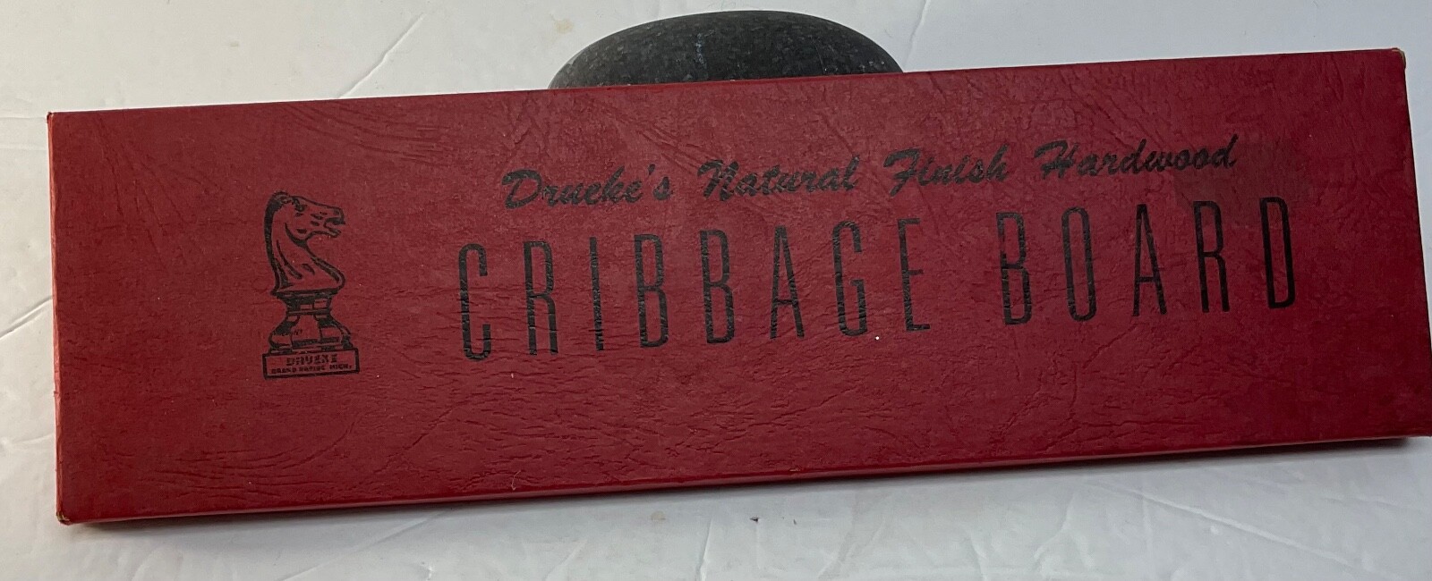 Drueke No 28 Natural Finish Hardwood Cribbage Board Vintage In Box