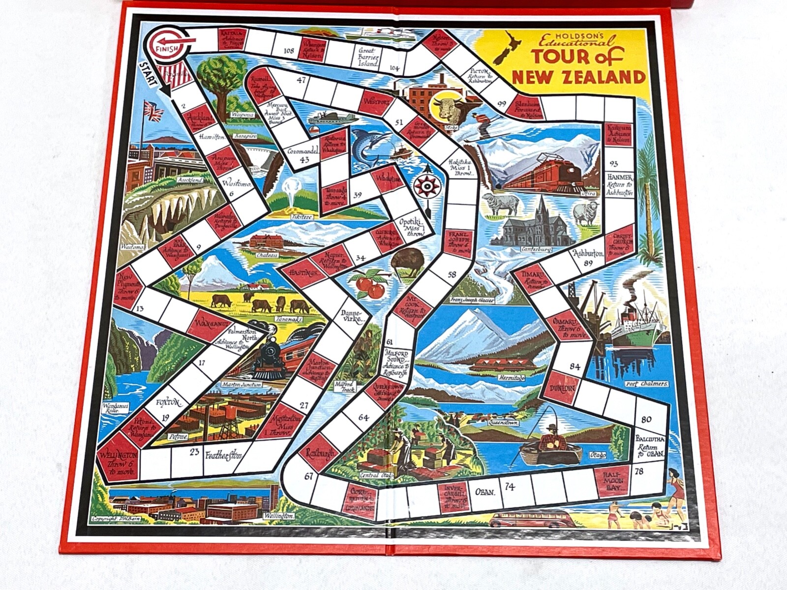 Tour of New Zealand Board Game – Excellent Condition – Holdson – Made in NZ