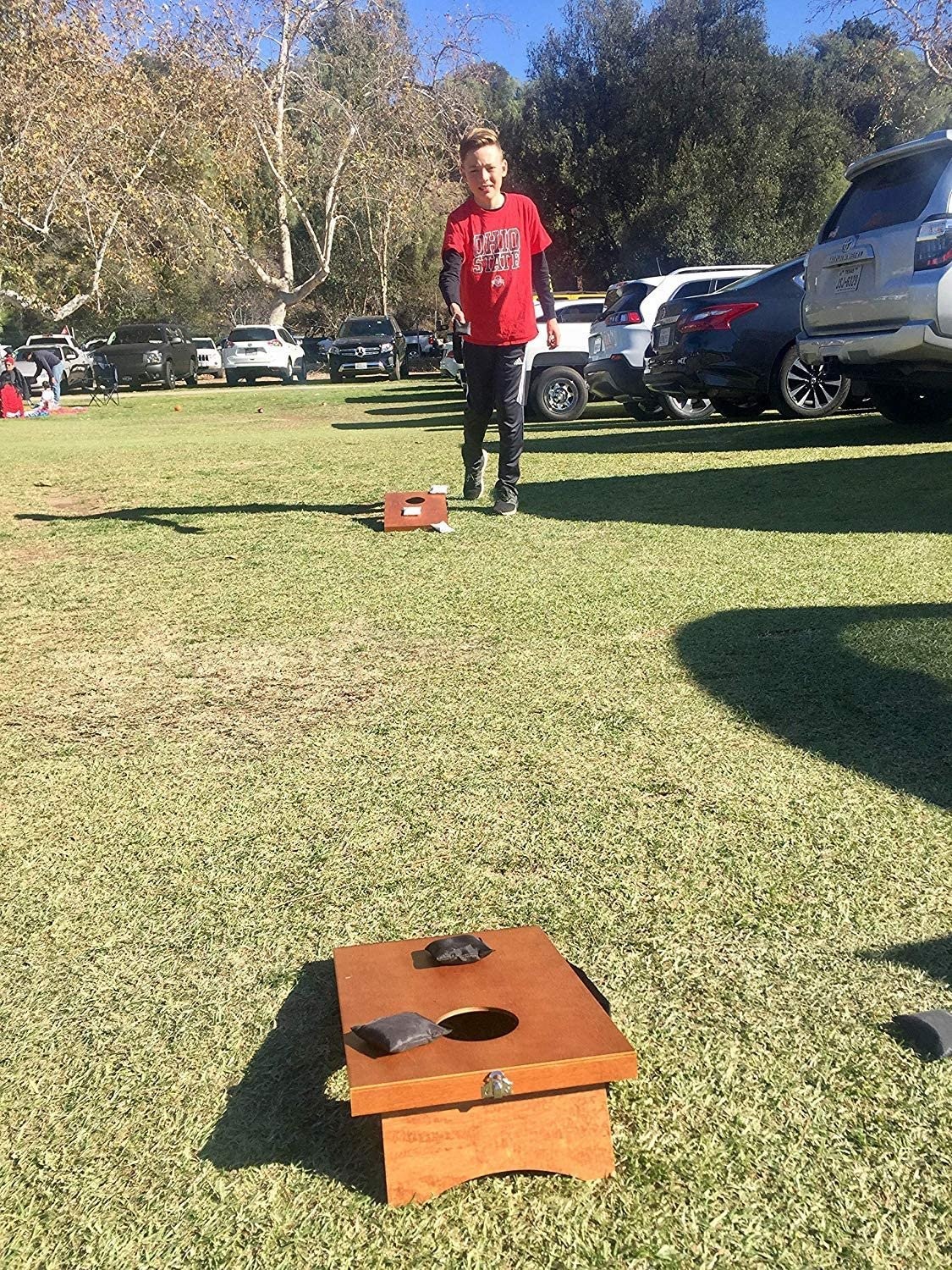 WE Games Indoor or Outdoor Travel Cornhole Game – 16 x 10.5 in.