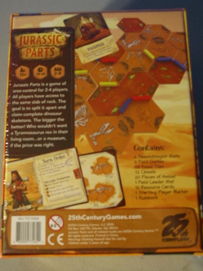 Jurassic Parts Board Game 25th Century Games 2-5 Players New Factory Sealed See