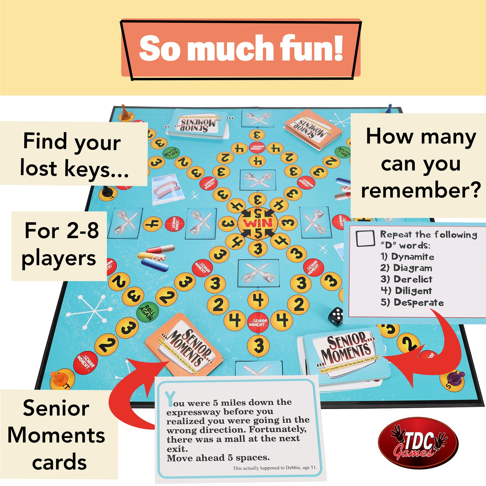 TDC Games Senior Moments Bundle Pack – Board Game and Travel Card Game