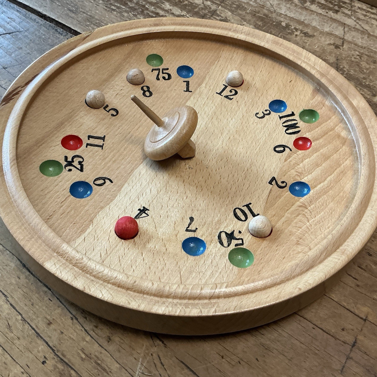 Vintage GERMAN ROULETTE Game No. 605 with Box ‘Made in Germany’ Wooden SPINNER