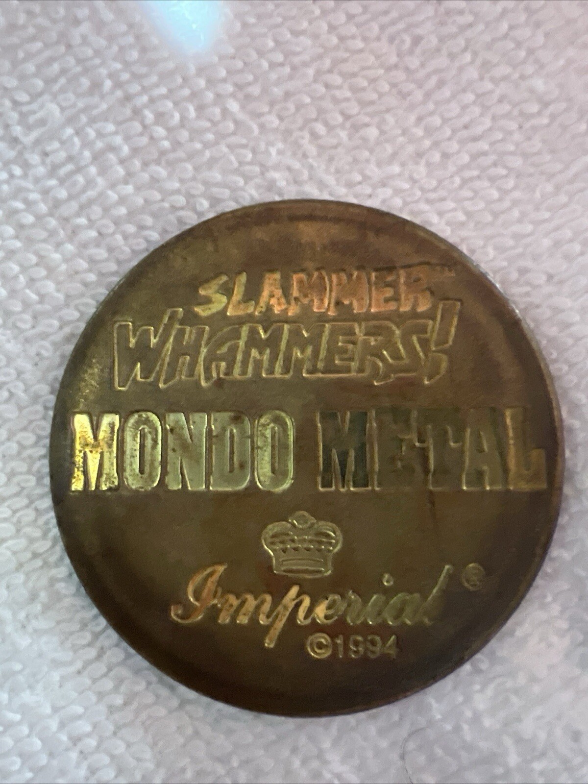 Pog Hammer Slammer Special Mondo METAL Brass 1994 Slammer Whammers! Imperial
