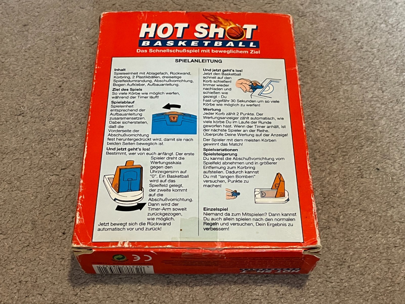 Hot Shot Basketball Travel Games Milton-Bradley 1992 VTG Rare Comes with 1 Ball