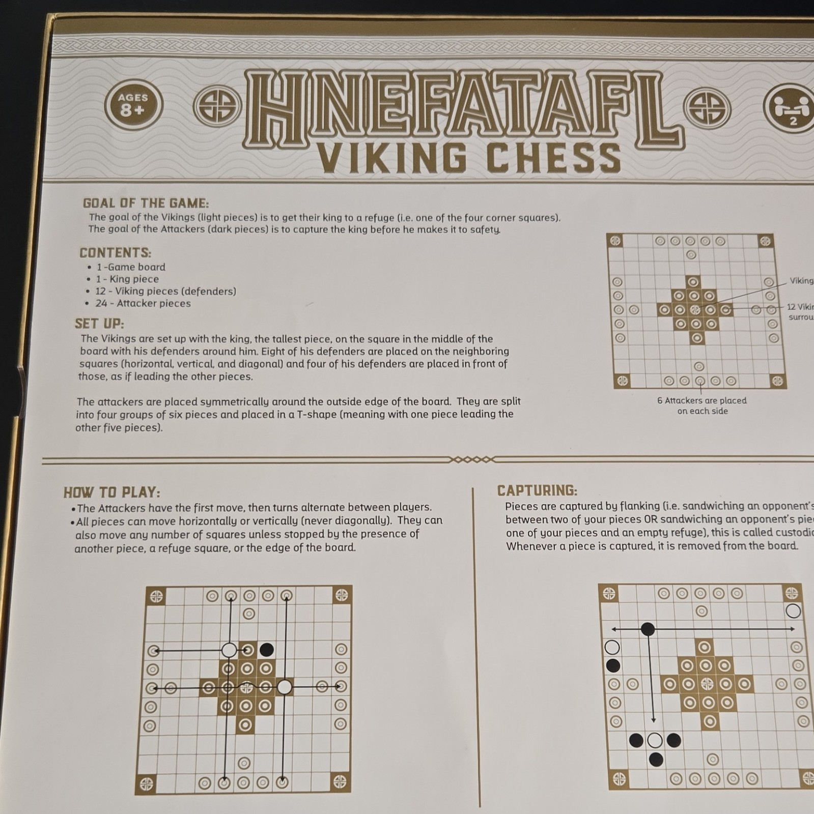 Marbles Brain Workshop Hnefatafl Viking Chess Strategy Board Game 2P Ages 8+