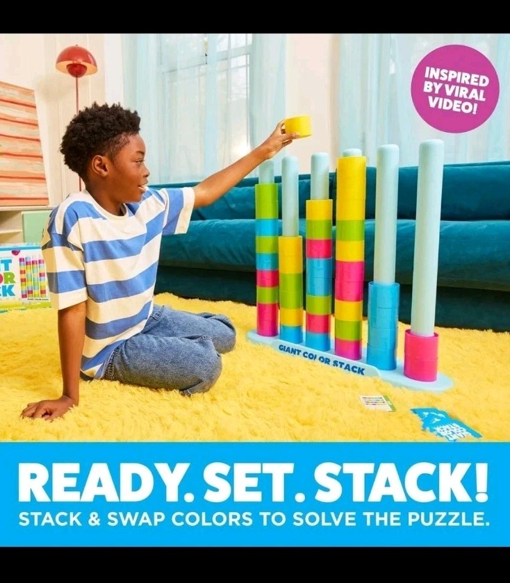 Giant Color Stack Challenge by Relatable Strategy Stacking Game 50 Puzzle SEALED