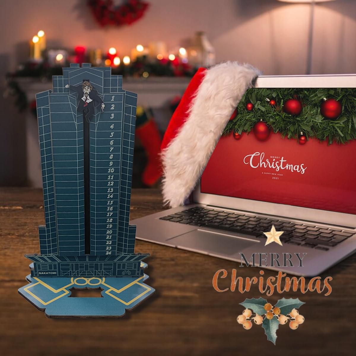 Die Hard Advent Calendar 2025,Wooden 24 Days Blue