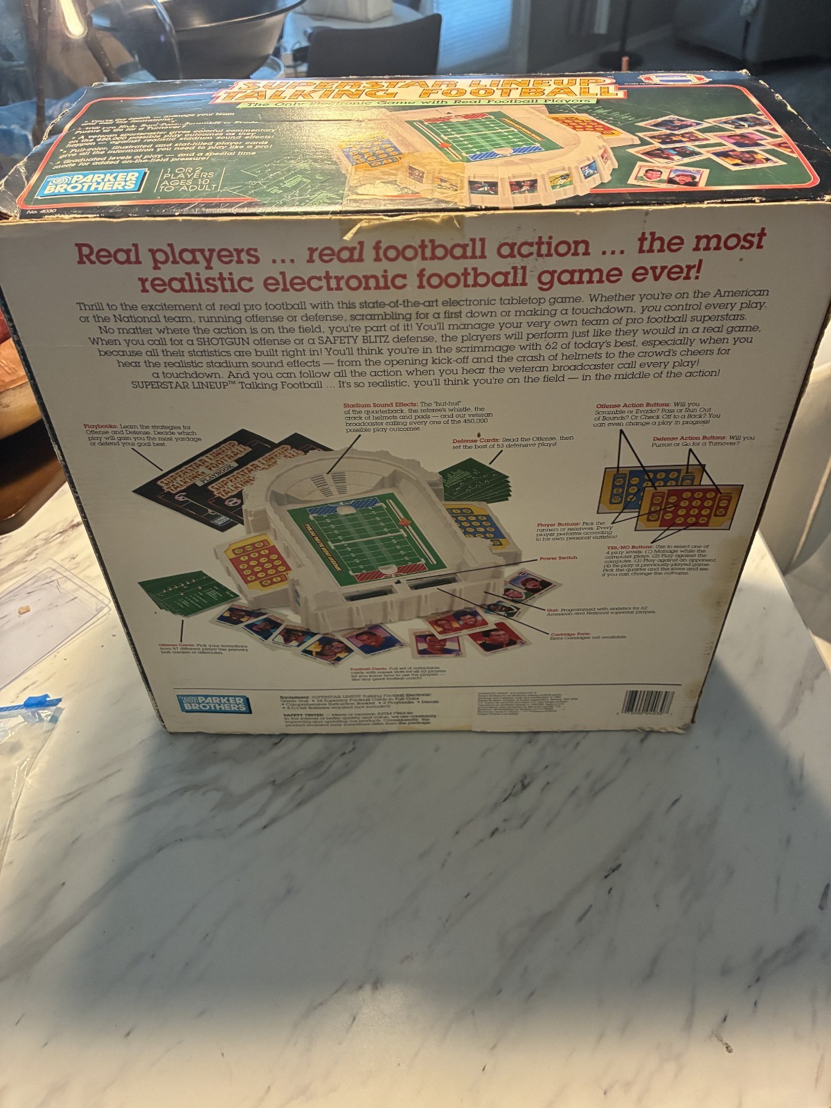 Vintage 1989 Parker Brother Superstar Talking Football WORKING Complete in Box