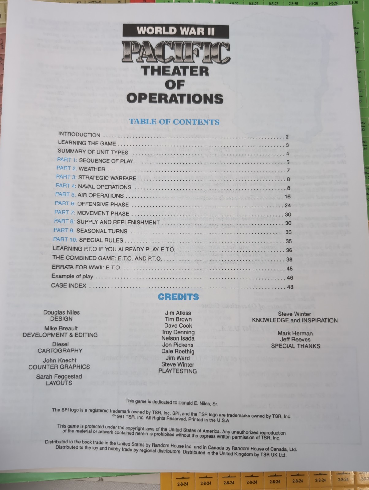 WORLD WAR II: PACIFIC THEATER OF OPERATIONS #3031- SPI / TSR – NOS Unpunched