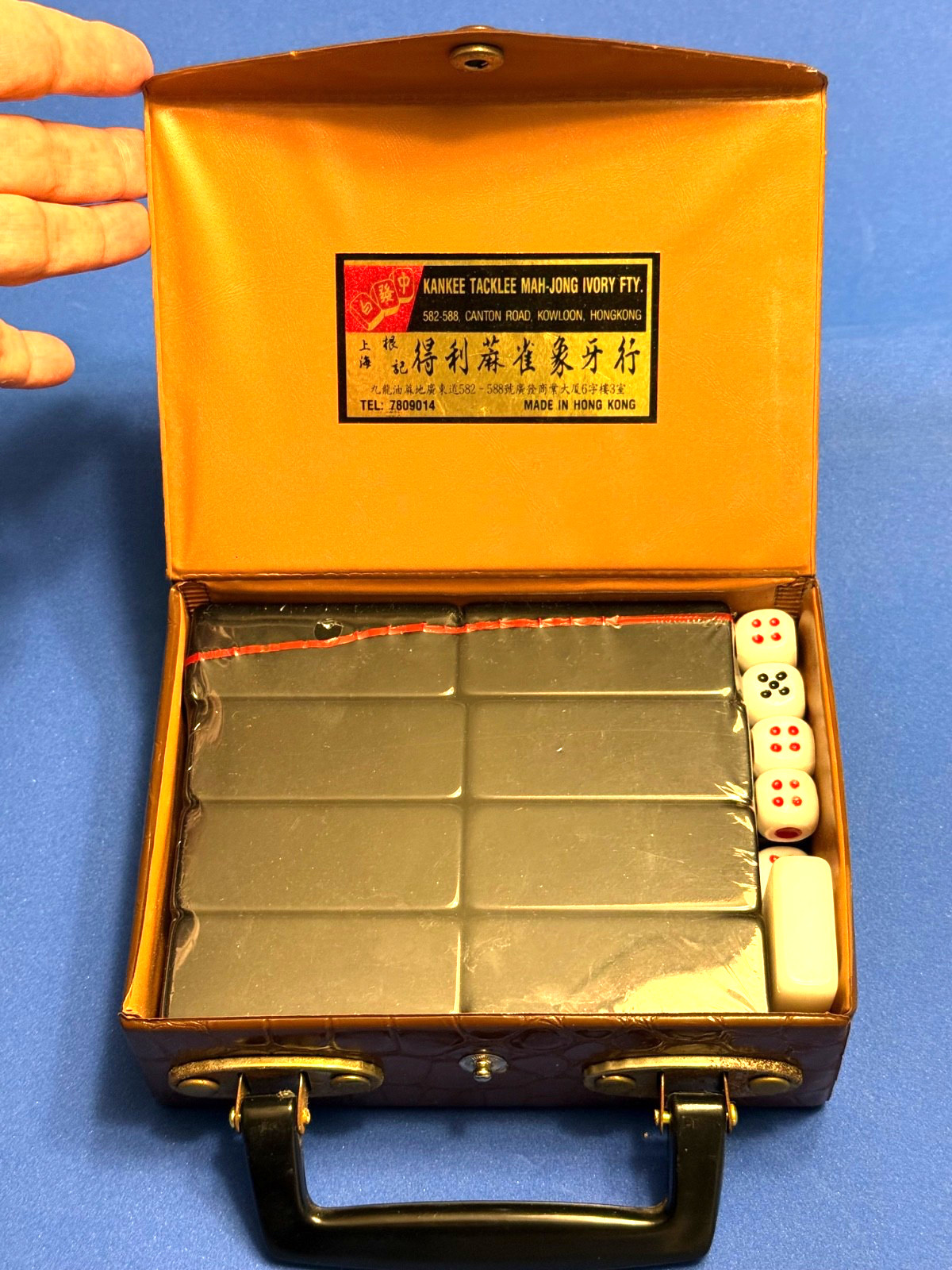 NOS Vtg Hong Kong Pai Gow Domino Game Set Factory Sealed Cellophane Tiles 32 Pc