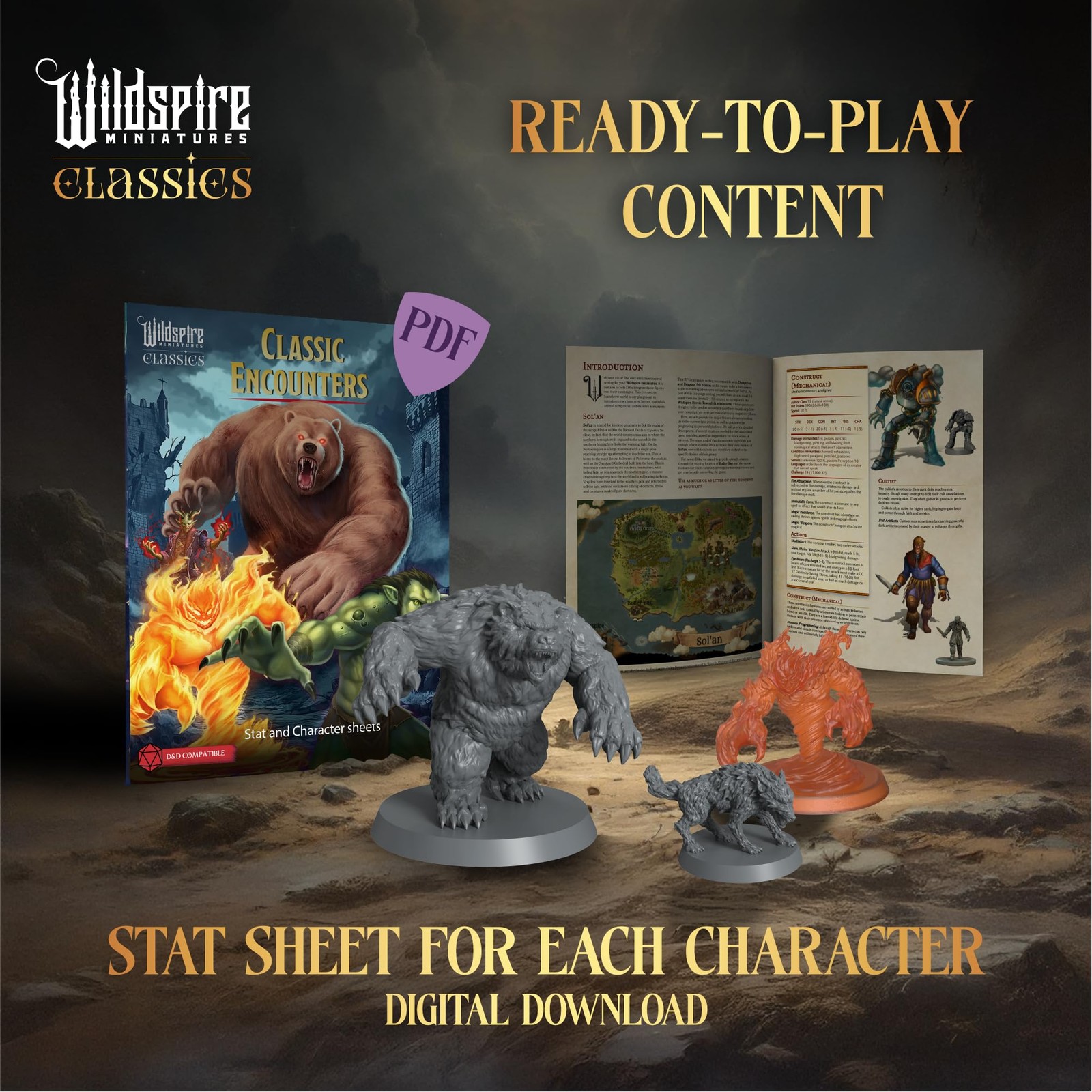 Classic Encounters – 125 Iconic DND Miniatures Bulk 28mm Scale, Multicolor