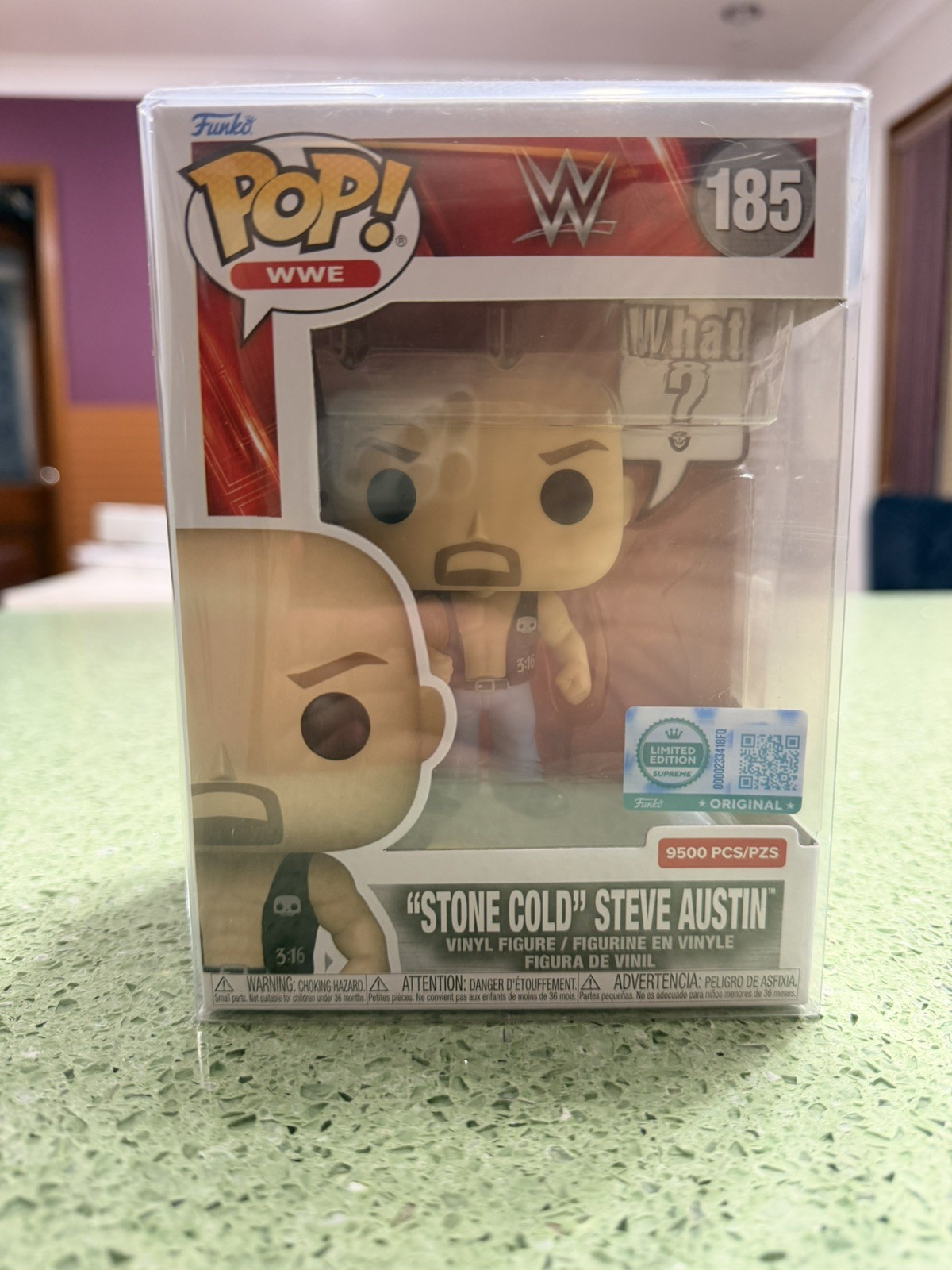 Funko Pop! Stone Cold Steve Austin “What?” #185 Limited Edition Supreme w/ Prote