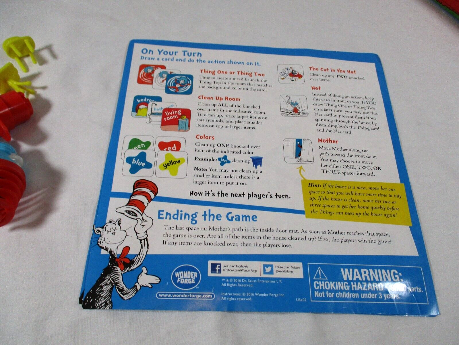 Dr. Seuss Whirly Fun Game COMPLETE Wonder Forge 2016 Cat in the Hat Some Issues