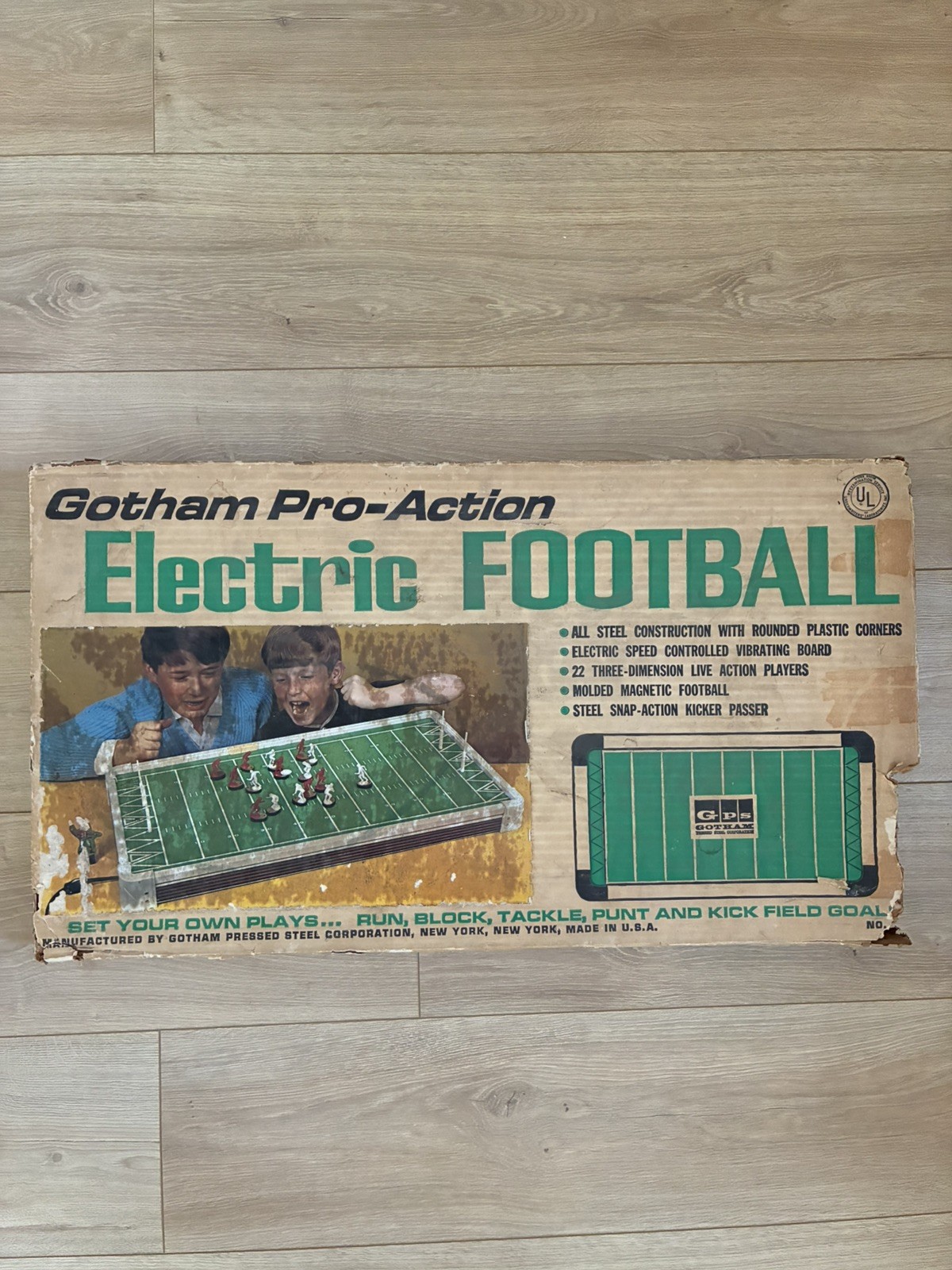 Vintage Gotham Pro Action Electric Football Game Field Players OG Box