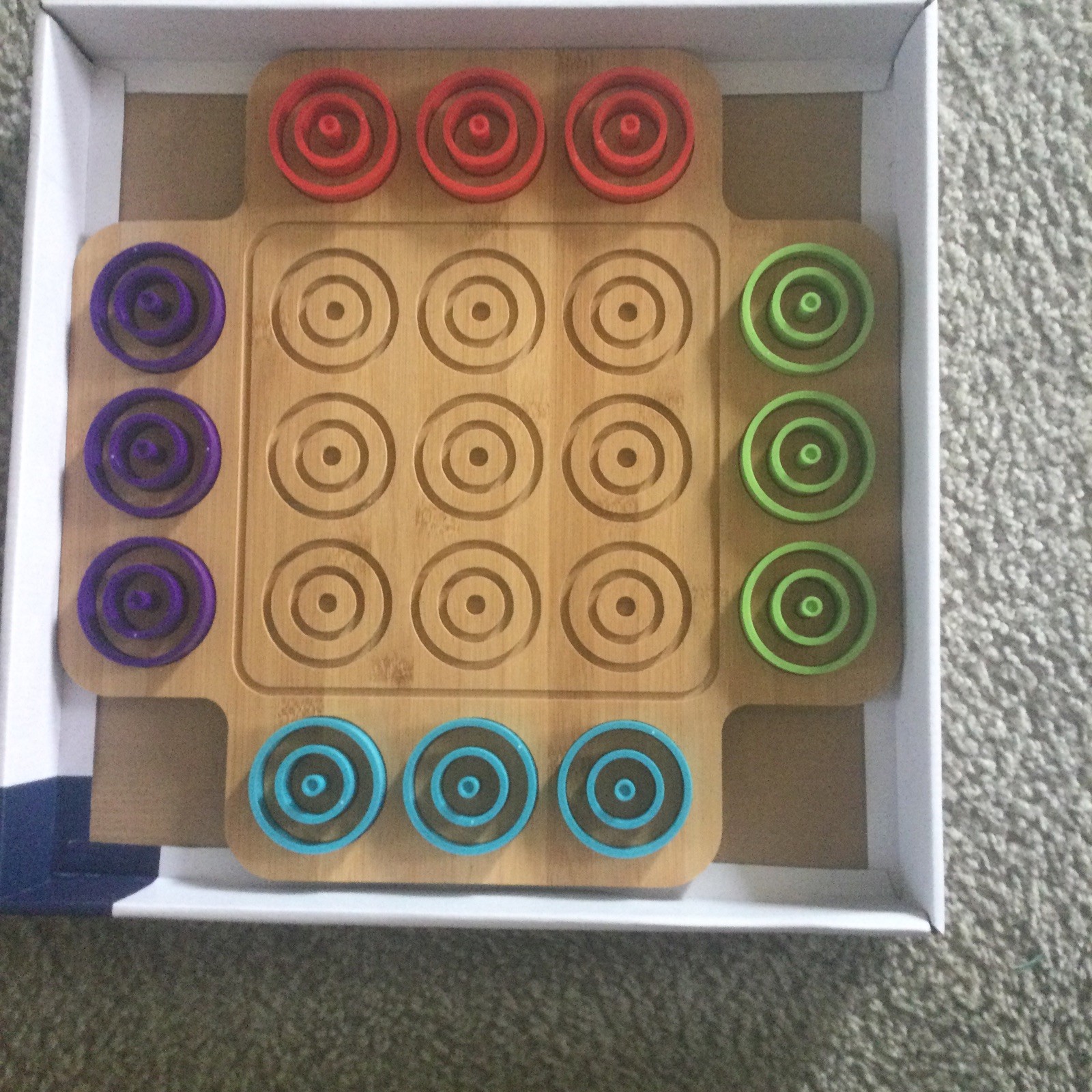 Marbles Brain Workshop Otrio Bamboo Tic Tac Toe Game, Strategy ages 8+