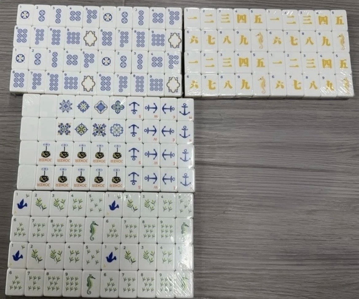 Atelier Amalfi Inspired 4-Layer Blue Back American Mahjong Tiles