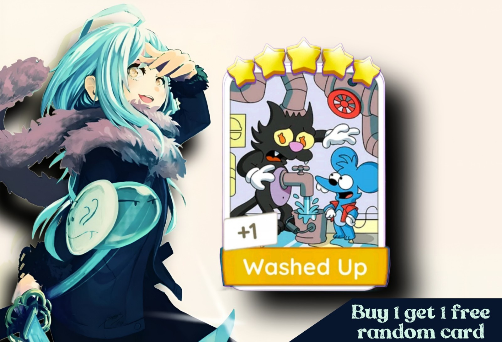 1 X Washed Up ( ⭐⭐⭐⭐⭐ ) – Set 17 – Mono_poly_Go Stickers – Suppar Service