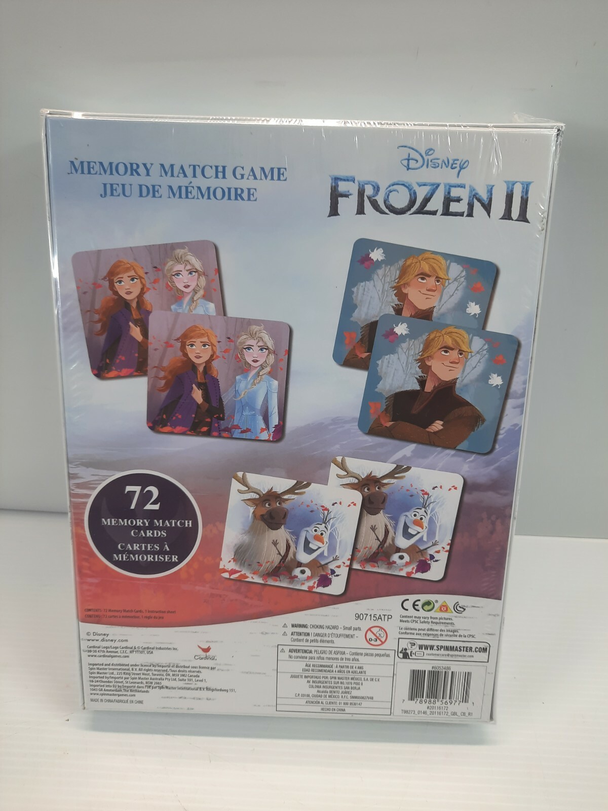 Disney Frozen II Memory Match Game 72 Cards Elsa Anna Olaf & New Characters NEW