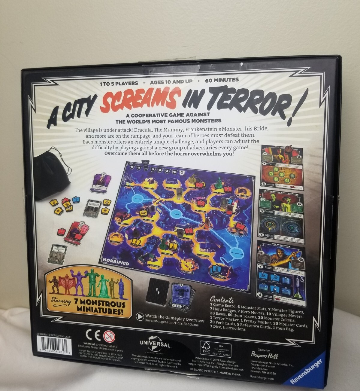Universal Studios Monsters Horrified Board Game By Ravensburger 2019 Complete