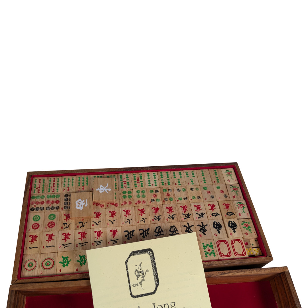 Thai Thailand Wooden Rainwood Mah Jong Set Fair Trade