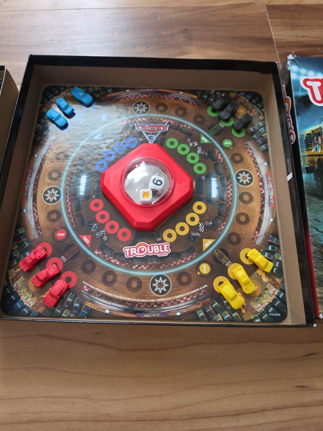 Disney Pixar Cars 3 Trouble Game COMPLETE Hasbro Gaming 2016 Pop O Matic Race