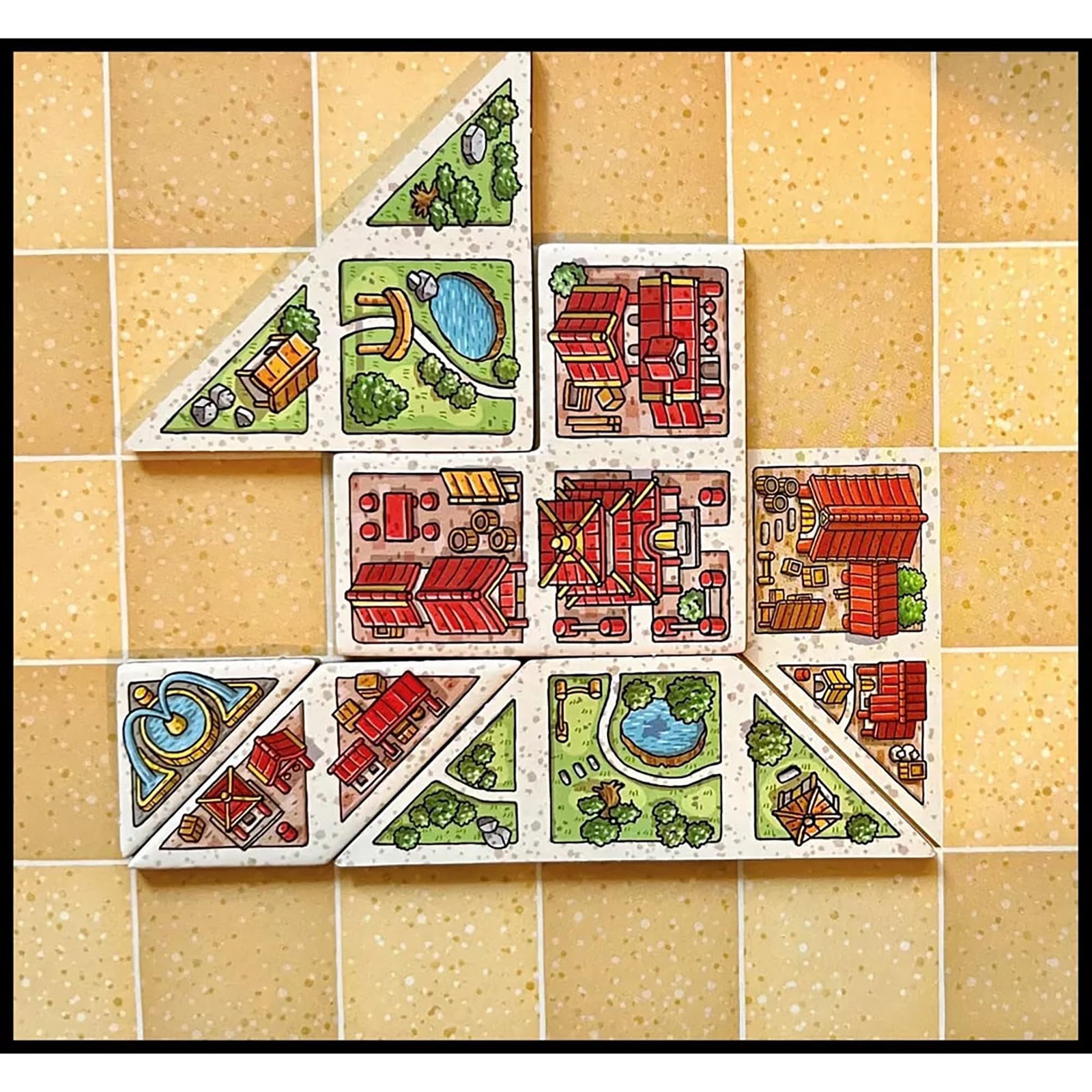 Capstone Games Tangram City Strategy Board 4 inches x 8 inches, Multicolor