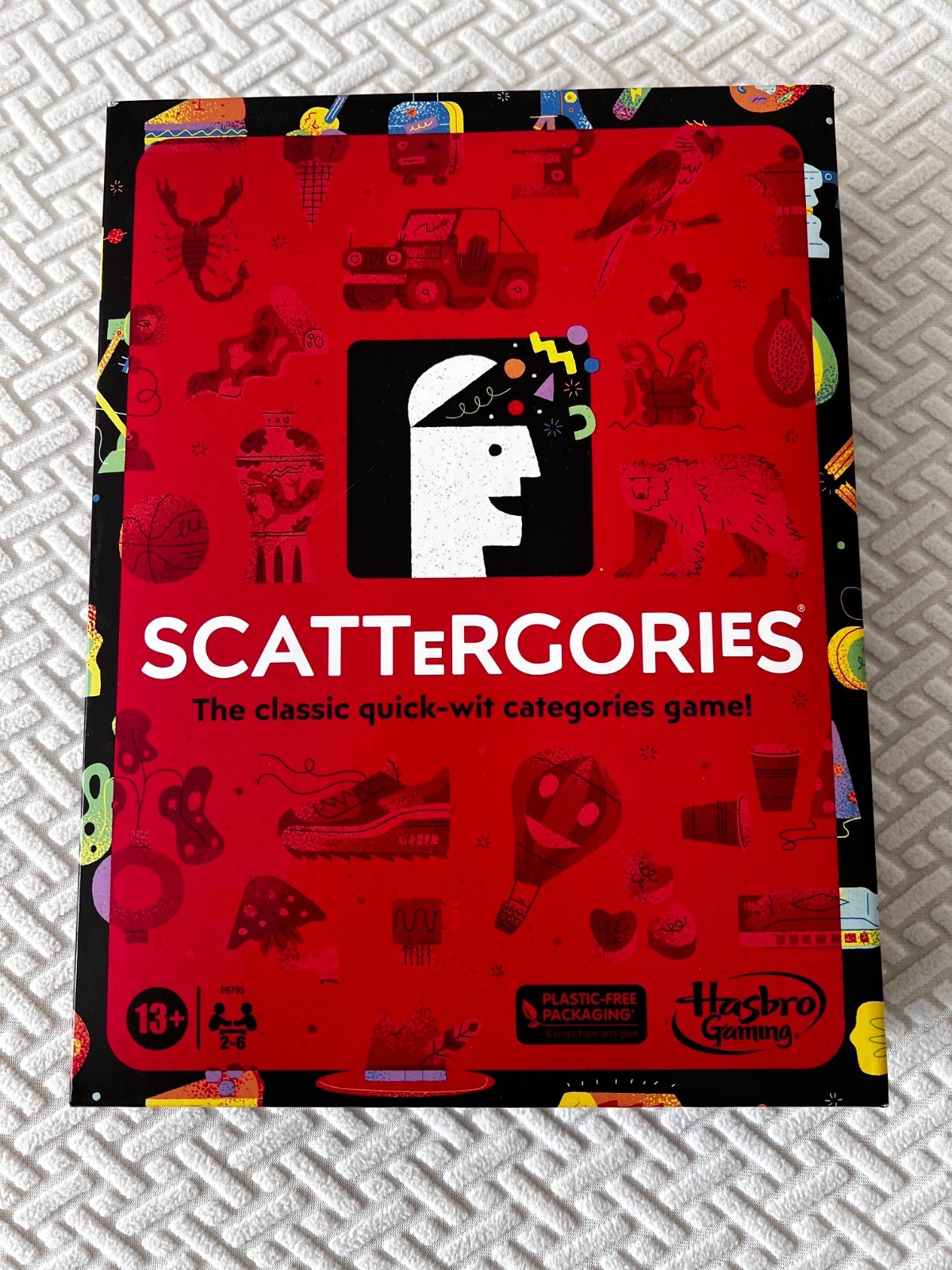 Hasbro Scattergories Quick-Wit Categories Game Plastic-Free Family Fun