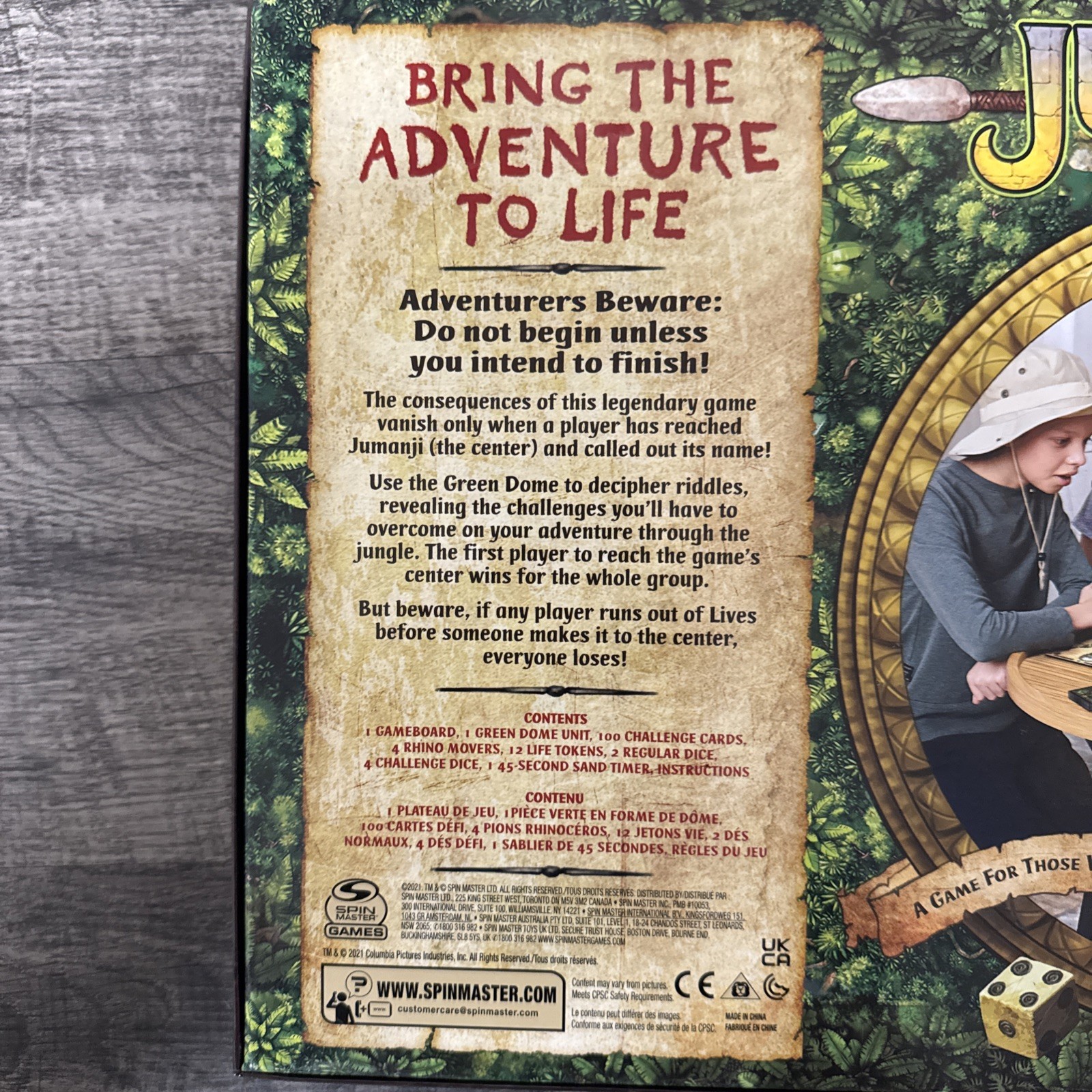 Jumanji The Game Classic Adventure Board Game Spin Master Games 2021.