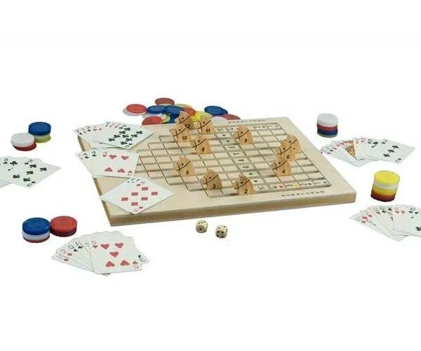 Large Wooden Racing Horse Race Game with Playing Cards Chips & Dice New