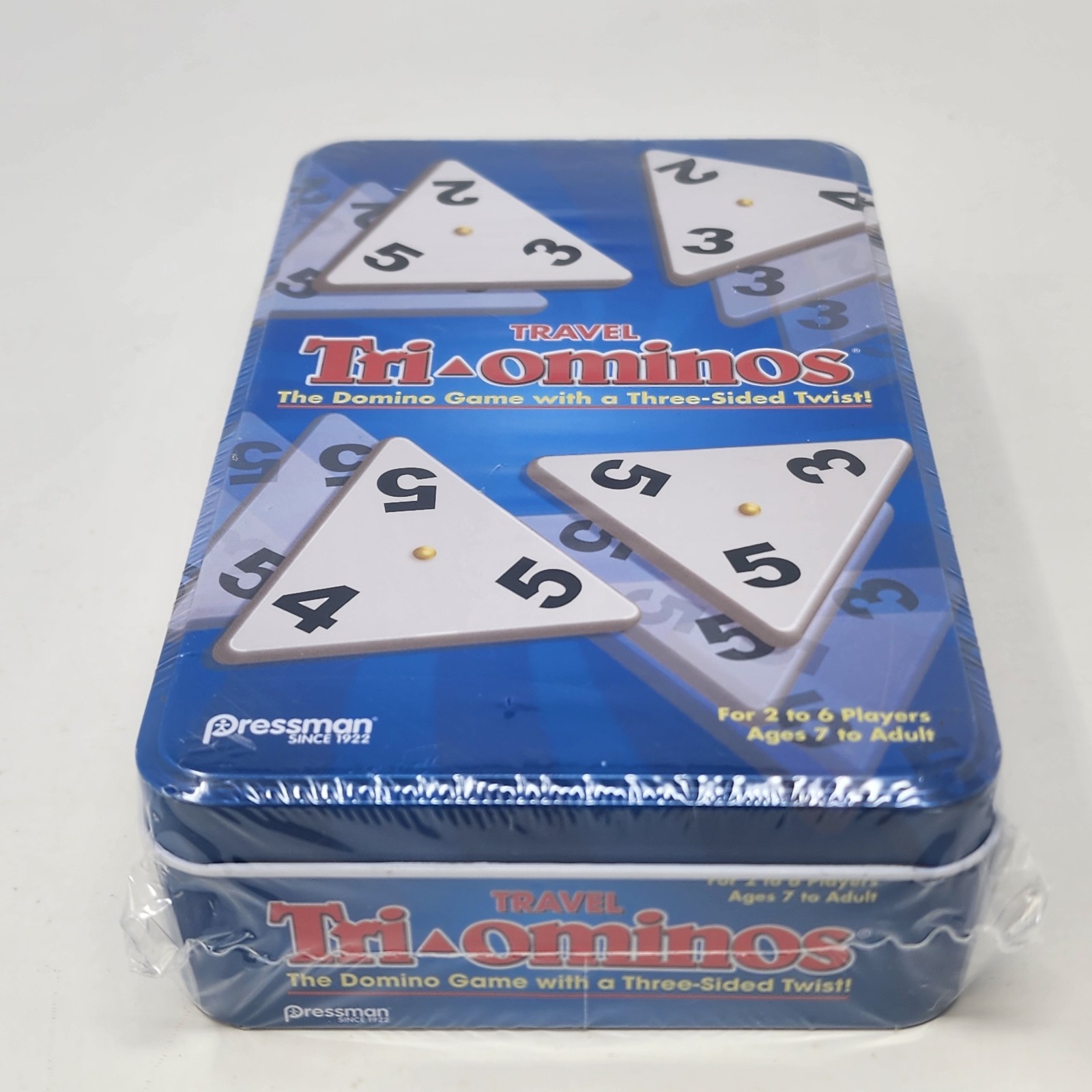 Pressman Travel Tri-Ominos Tin Game Factory Sealed 2017 Triangle Domino Game NEW