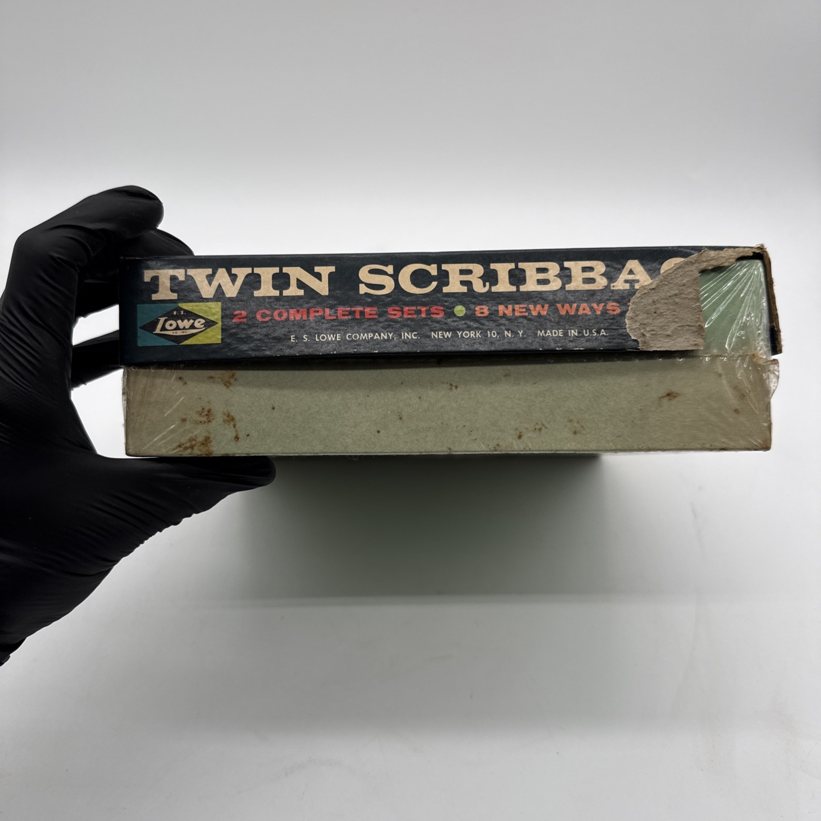 Vintage 1965 Twin Scribbage Board Game by Lowe Co. Complete Word Play NIB
