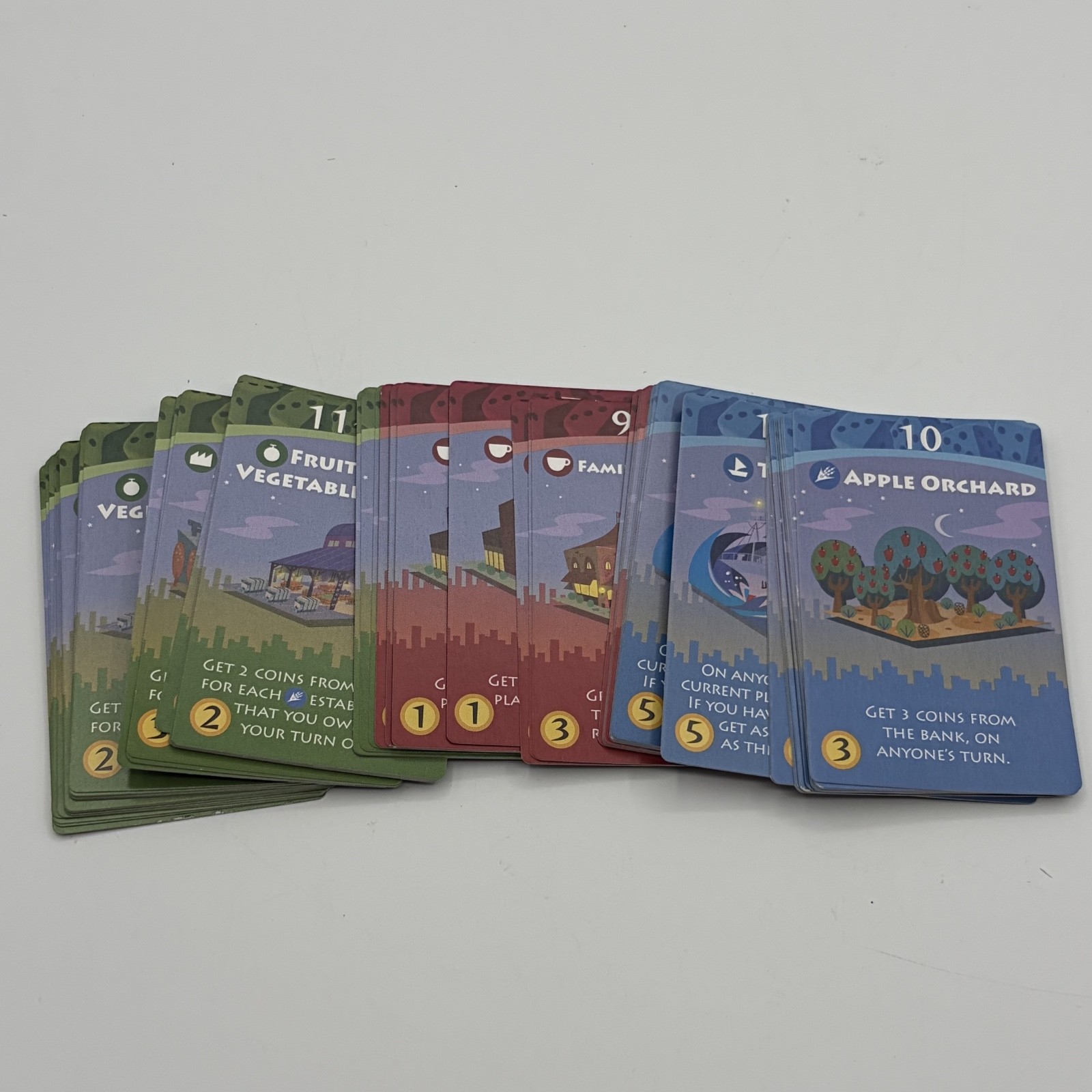 Machi Koro Bright Lights Big City IDW Games Replacement Parts 65 Blue Cards