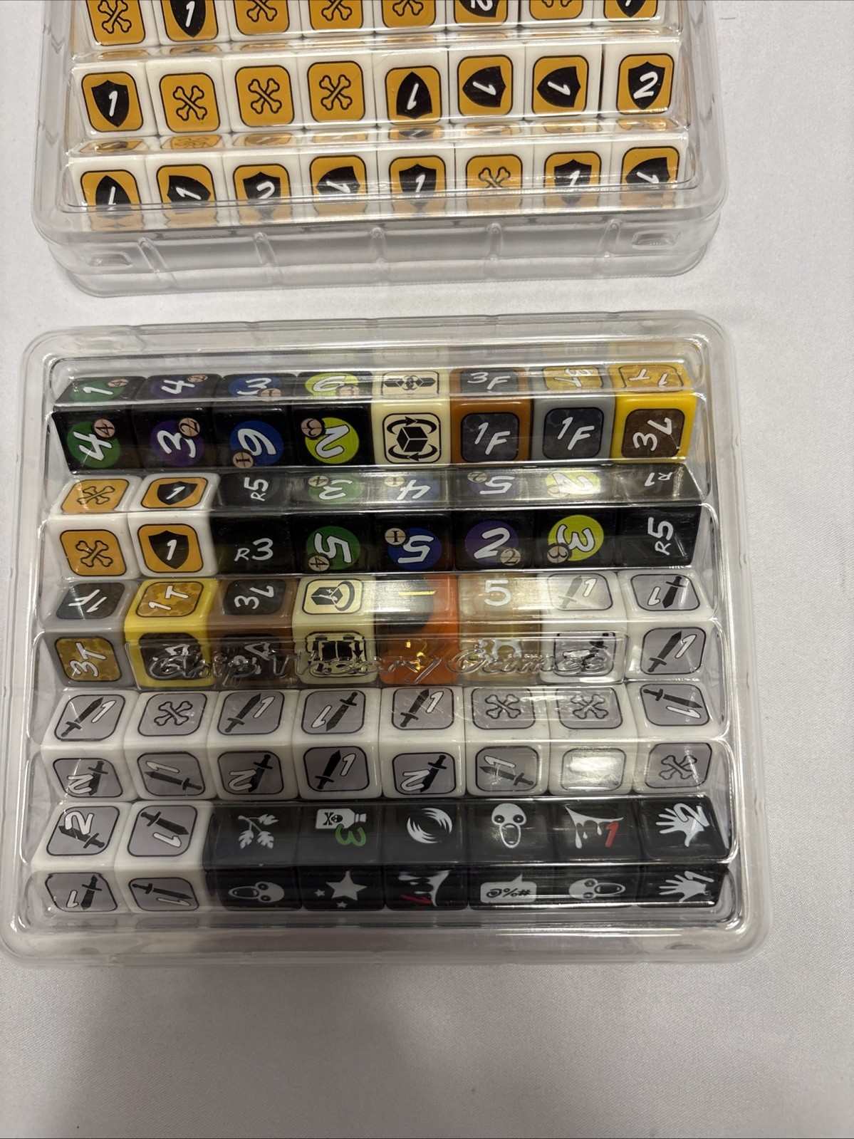 Too Many Bones Dice Sets W/Clear Storage Trays. Unknown What Set They’re From?
