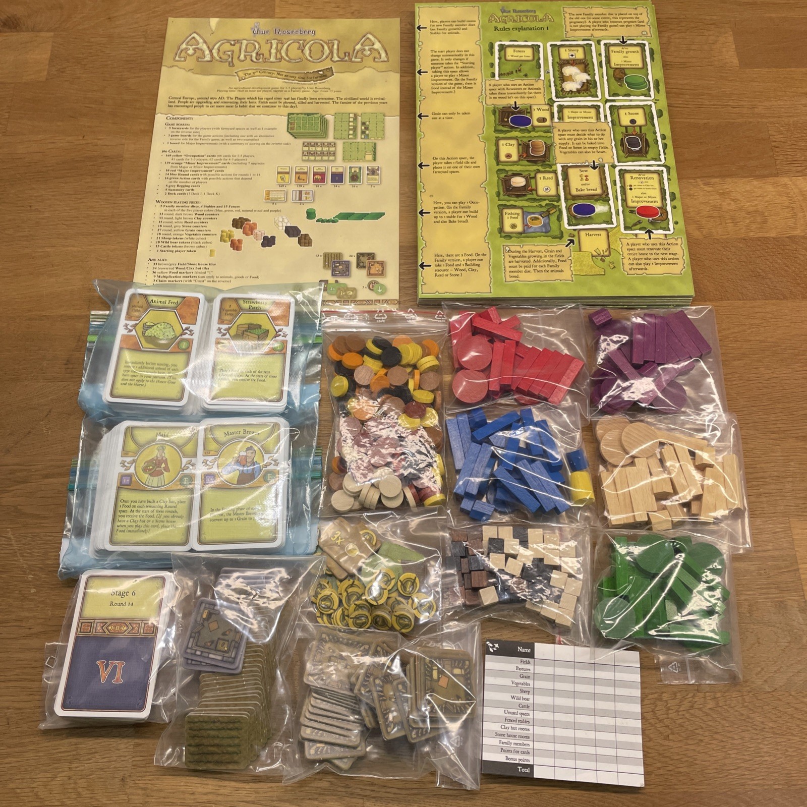 Agricola Board Game Uwe Rosenberg 2016 Mayfair Games w/ Wooden Animals near comp