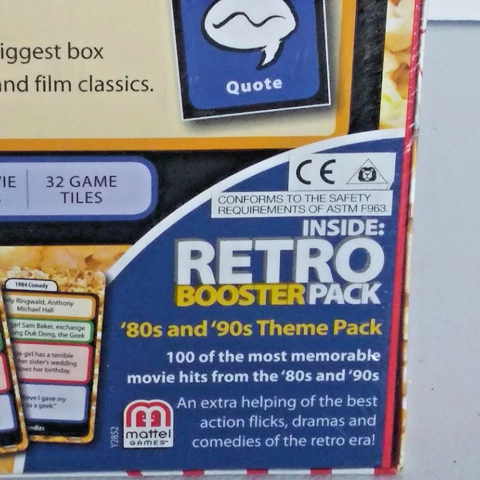 Mattel’s “Pass the Popcorn Game!” Fast-Paced Movie Trivia game!! NIB