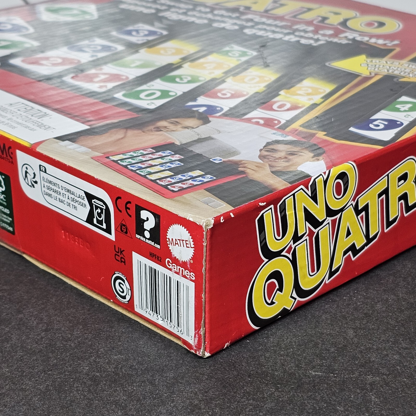 Uno Quatro Game Drop & Swap Family Party Game Board Games Toy Age 7+ Complete