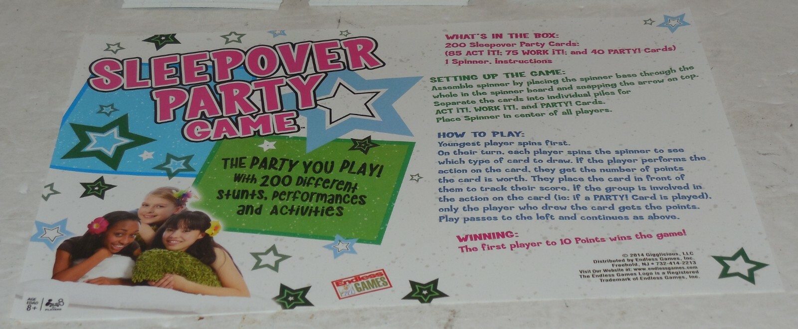 2014 gigglicious The Sleepover Party Game 100% complete Board Game