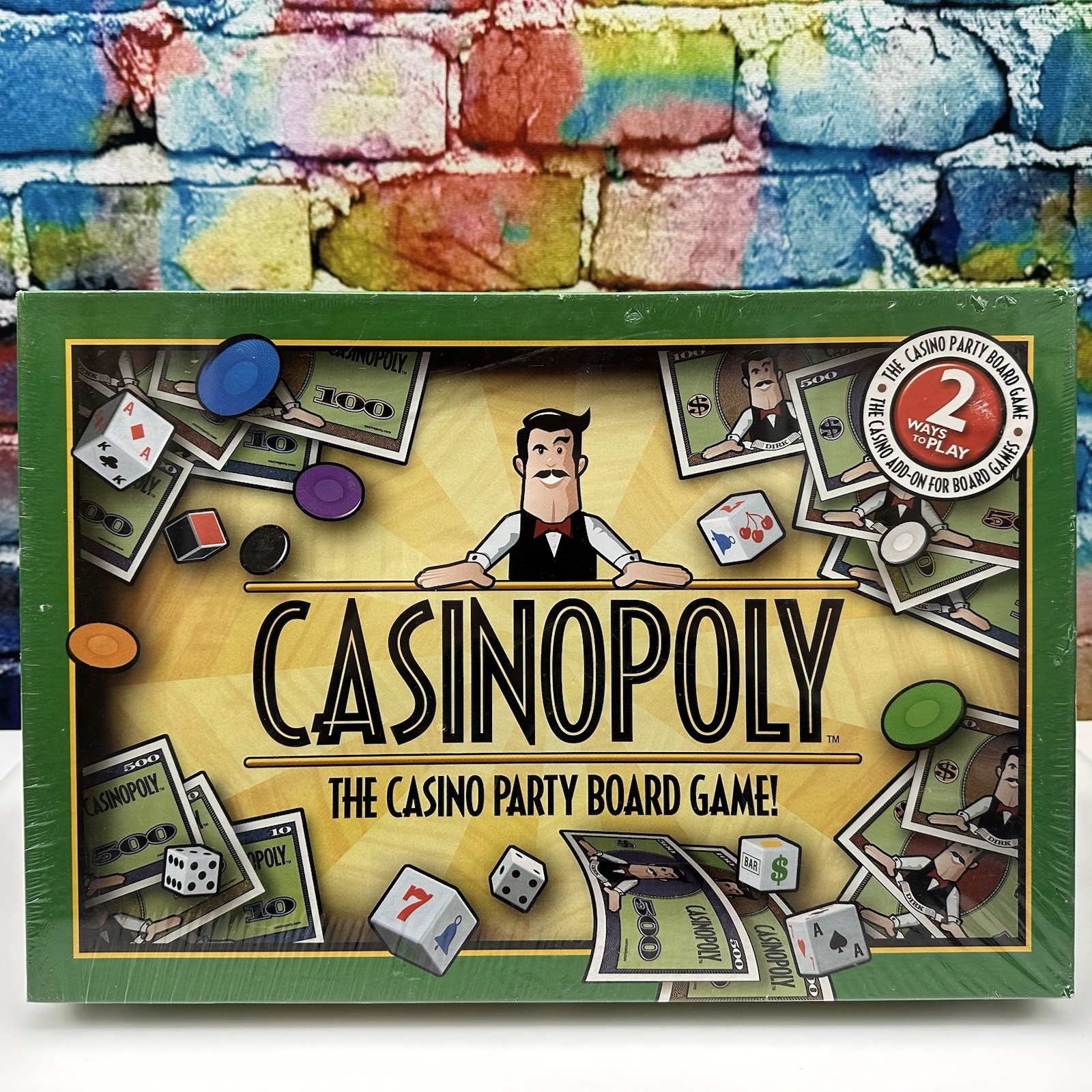 CASINOPOLY Casino Party Board Game 2001 Blackjack Craps Slots Roulette Ages 12+