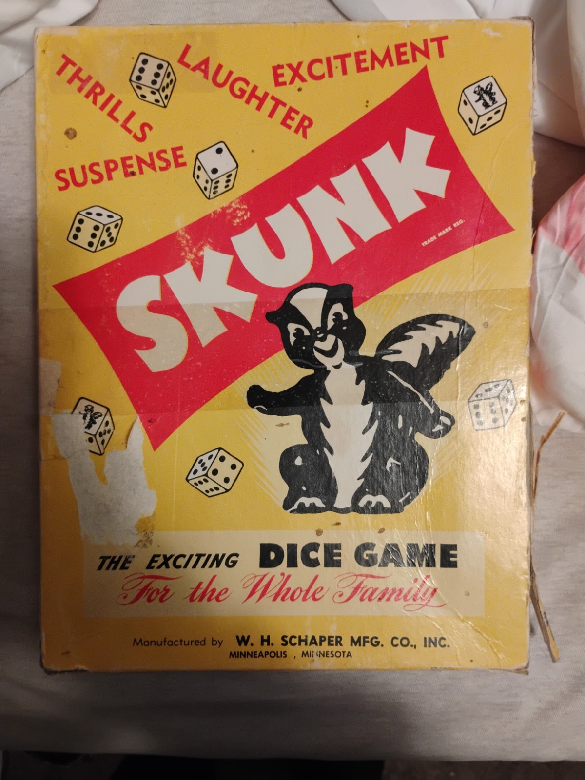 W. H. Schaper Mfg. Co. Skunk Vintage 1953 Dice Game MPN 500 2 Players 17+