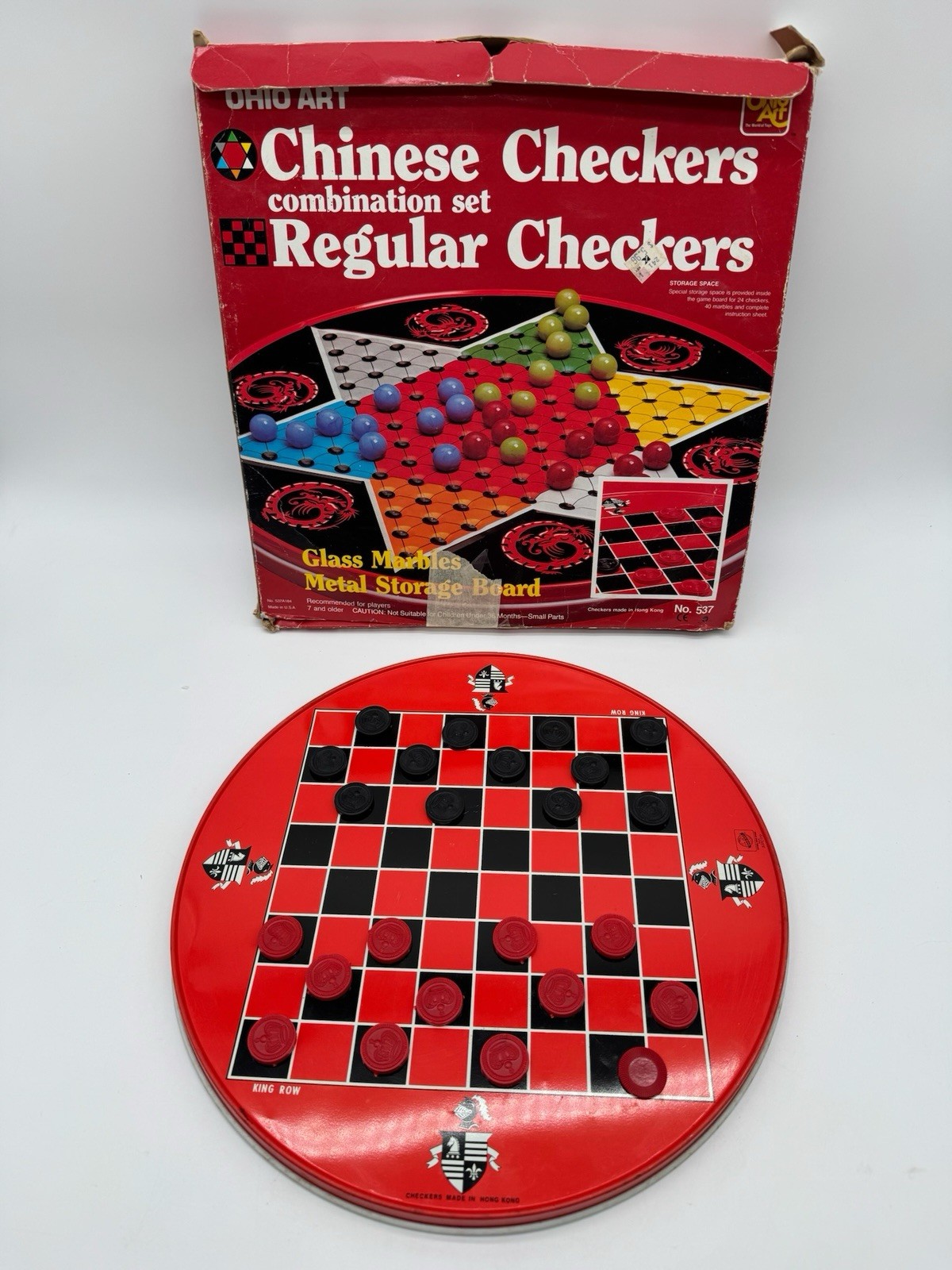 VINTAGE Ohio Art No. 537 Combination Chinese Checkers Regular Checkers Game READ