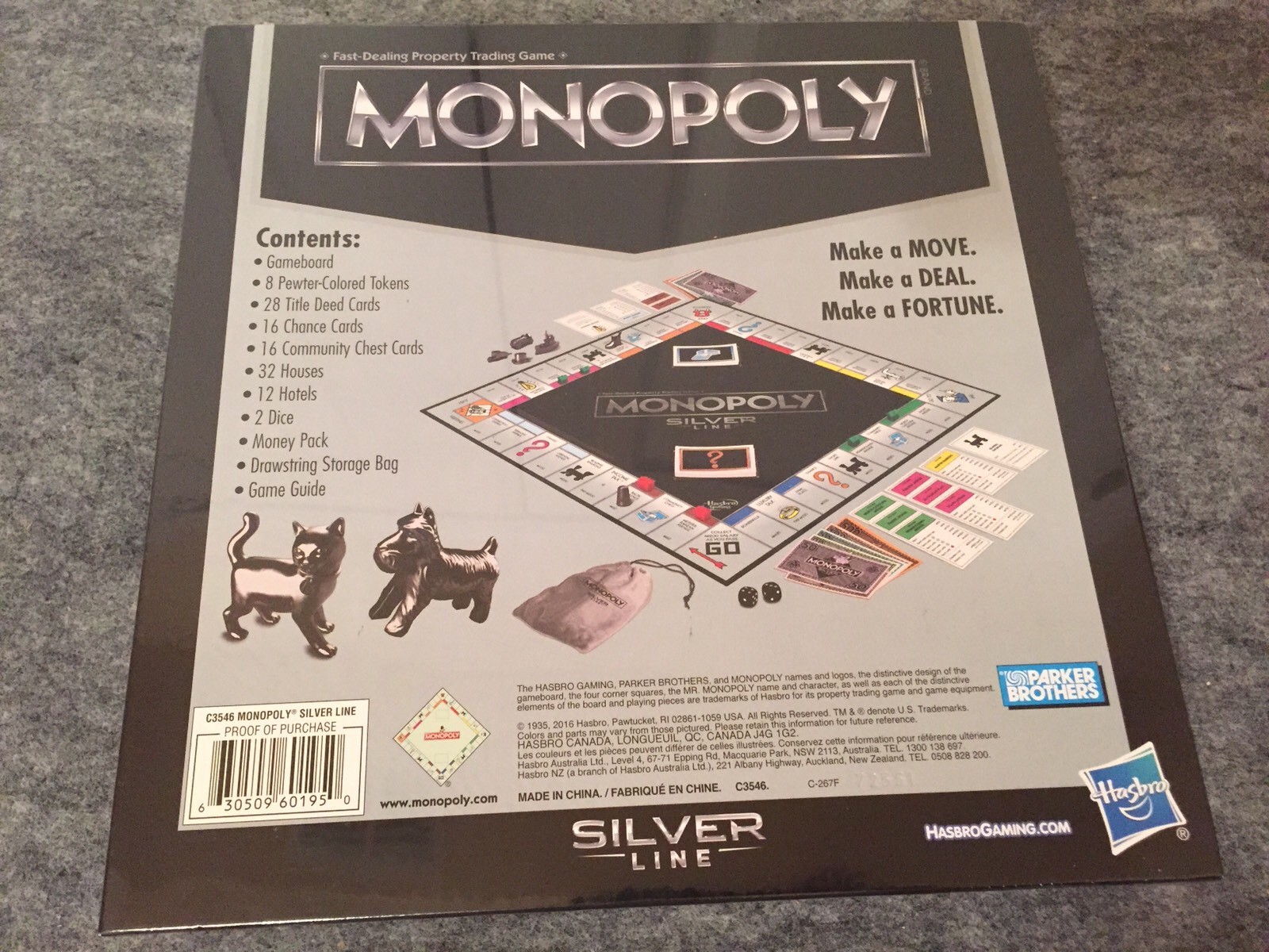 Hasbro TRU Toys R Us Exclusive Monopoly Silver Line Edition NIB