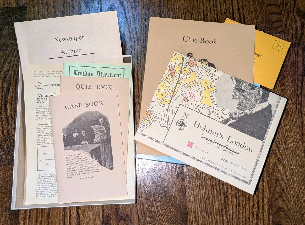 Sherlock Holmes Consulting Detective Board Game Sleuth Publications Complete Vtg