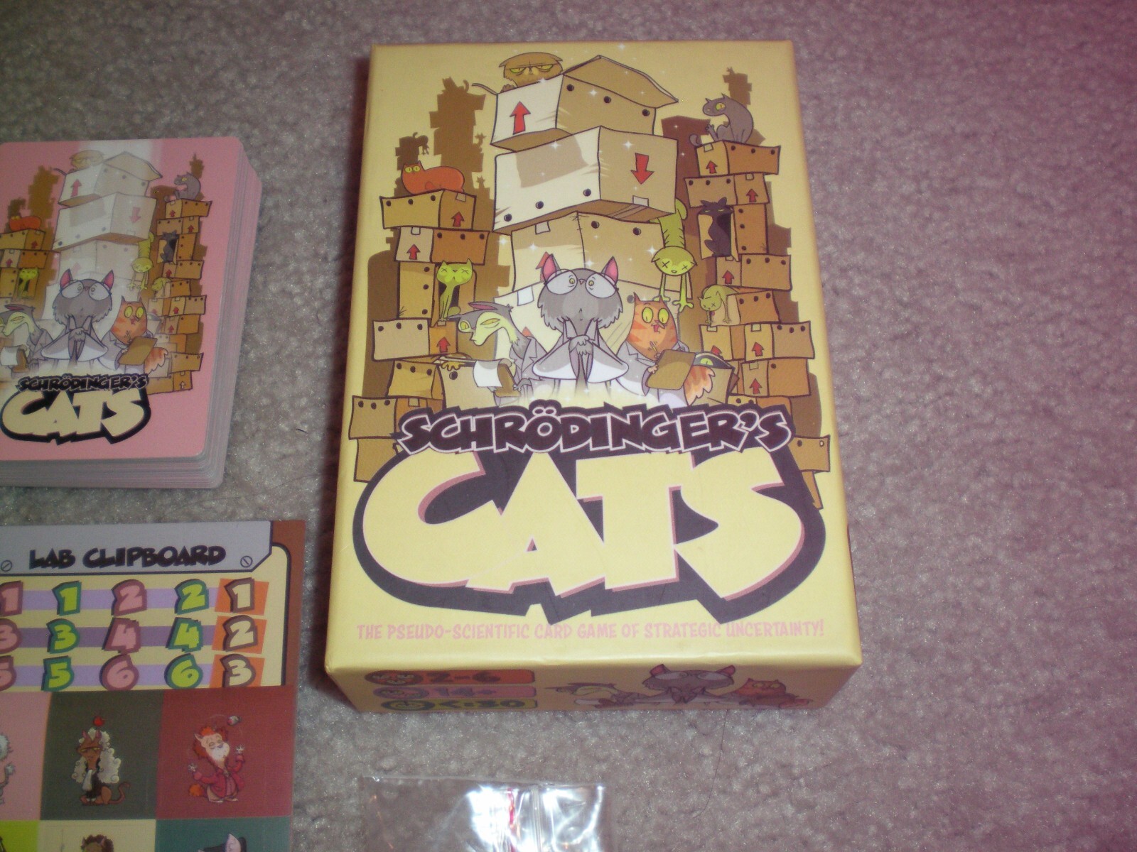 Schrodinger’s Cats Card Game by Ninth Level Games Complete & Nice w/ Stickers!