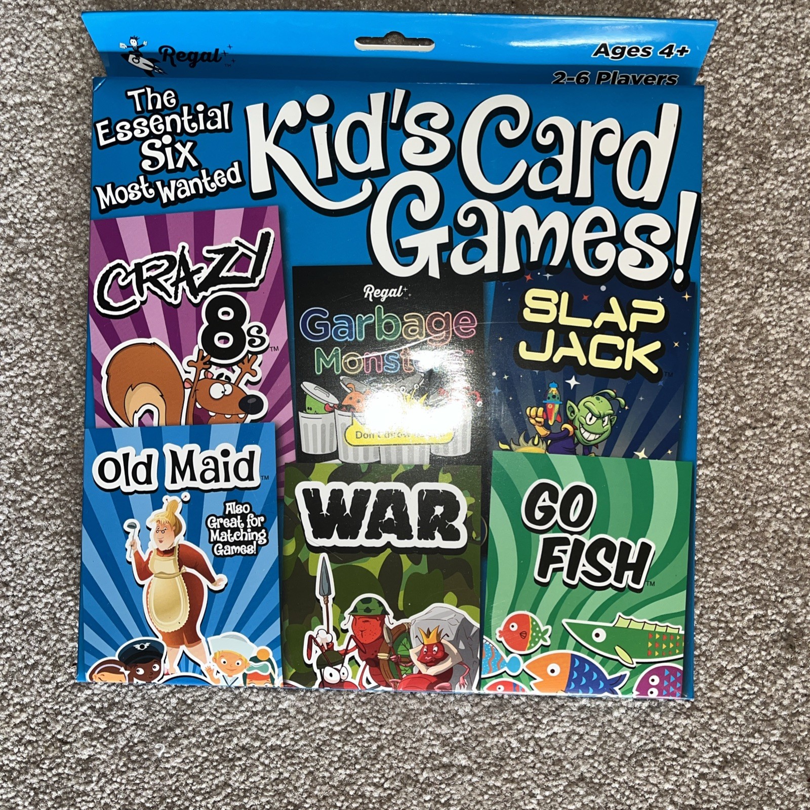 Regal Games Card Games for Kids – Go Fish, Crazy 8’s, Old Maid, Slap Jack, NEW
